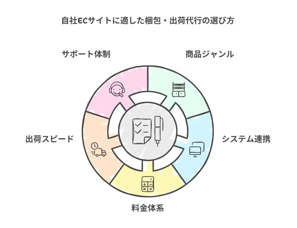 自社ECサイトに適した梱包・出荷代行の選び方のポイント5つ