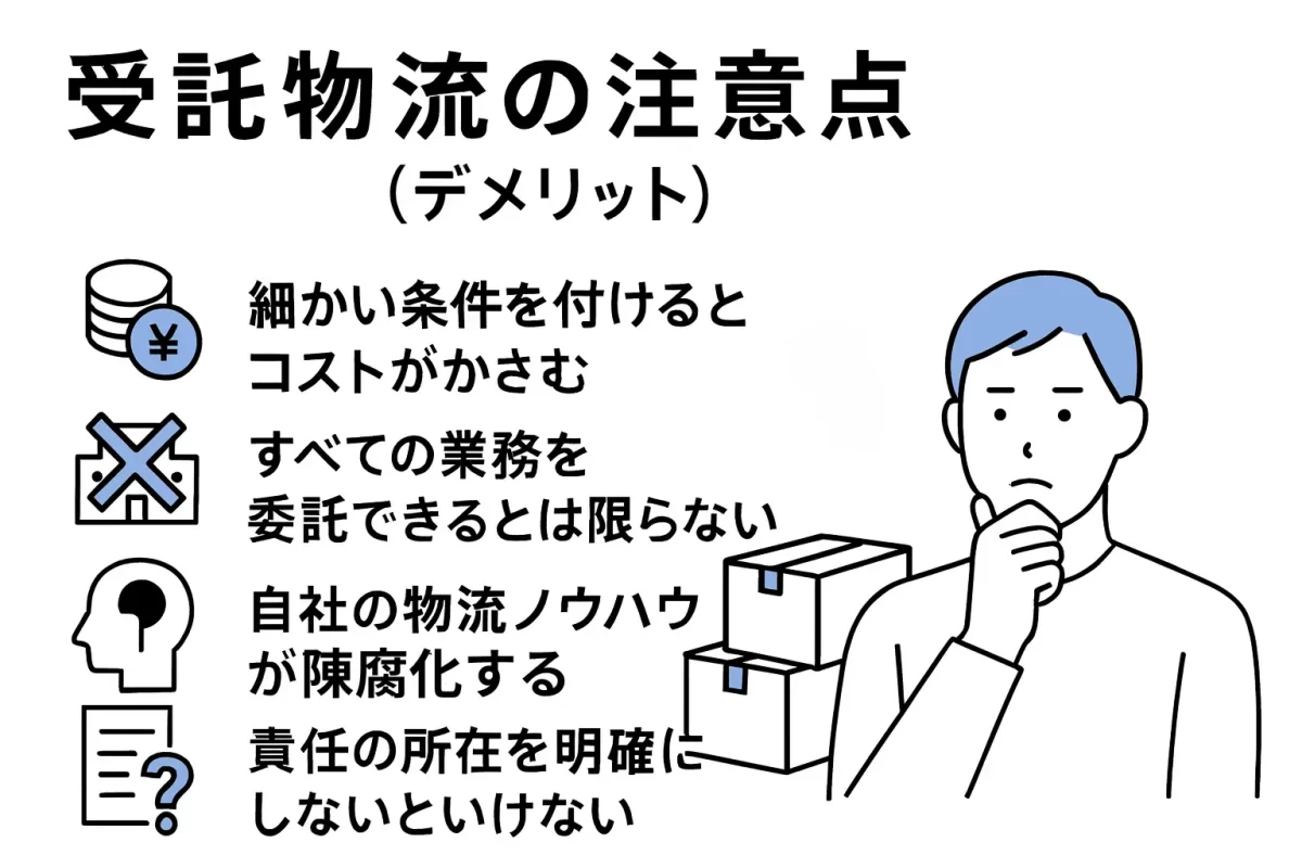 受託物流の注意点（デメリット）
